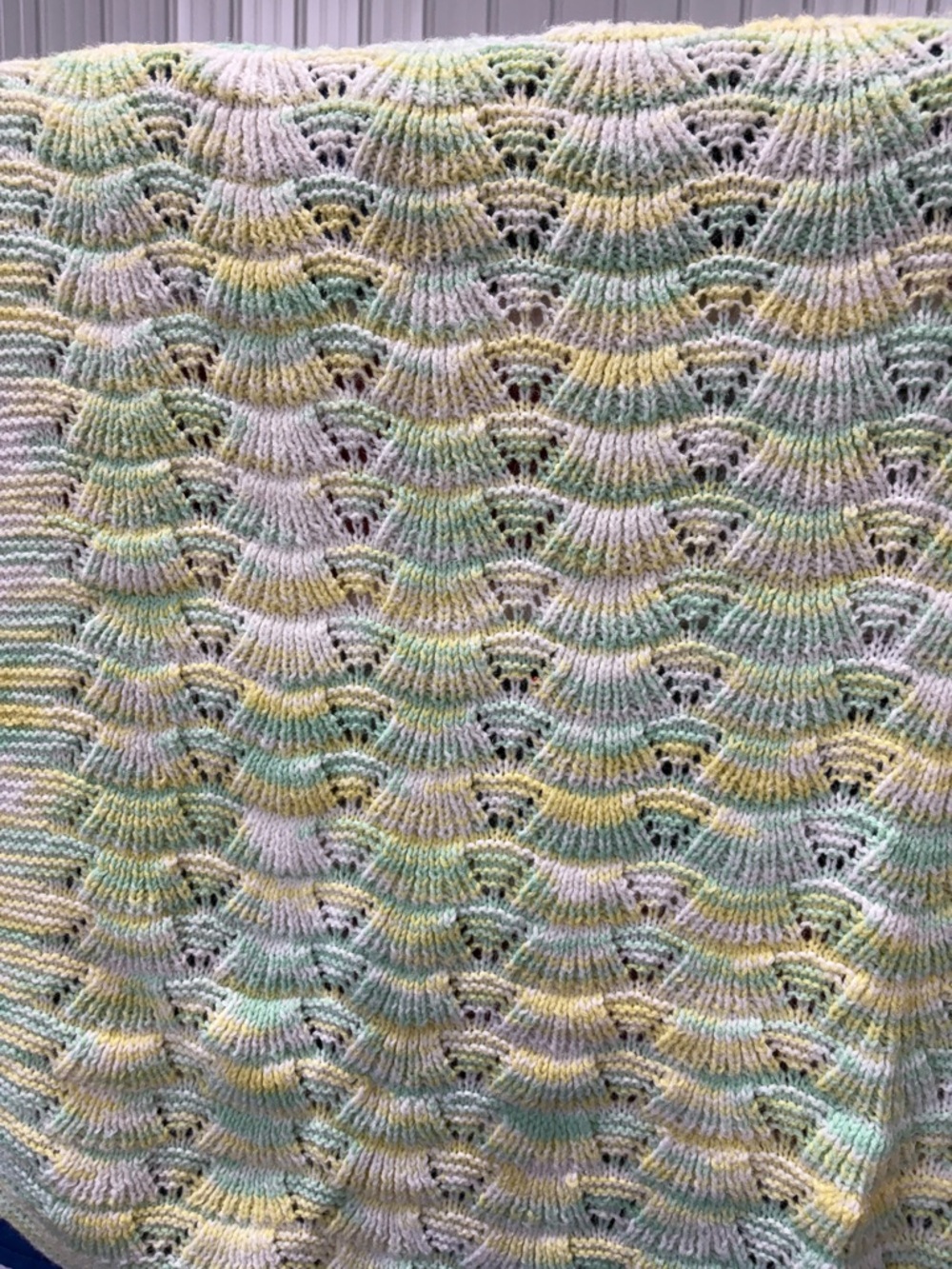 Hand knit Baby Afghan